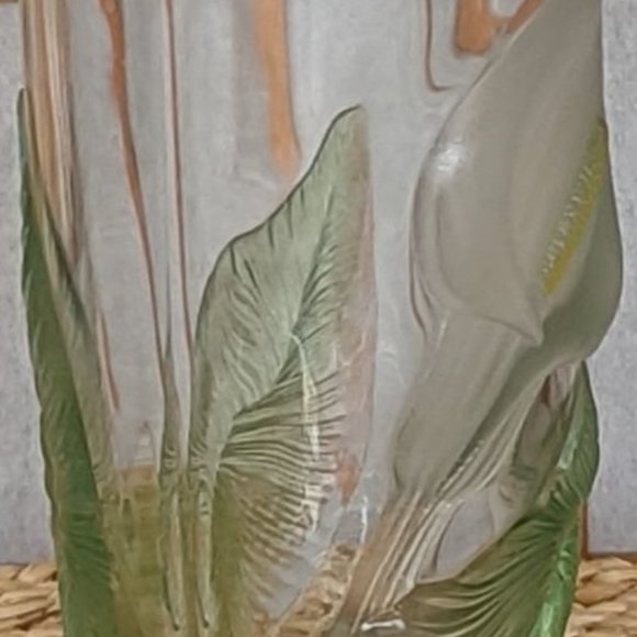 Glass Calla Lily Vase Perfect for Spring/Easter! Heavy Glass Pristine Condition - Picture 5 of 6
